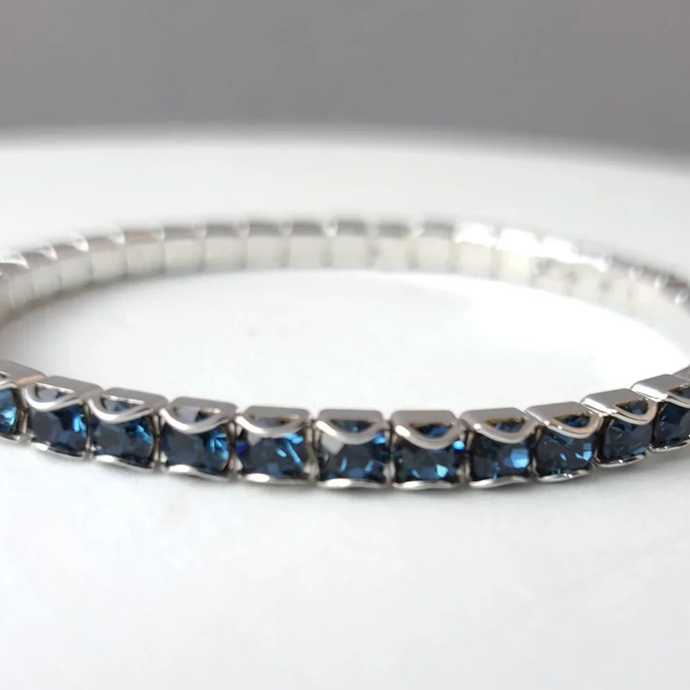 Set of 3 Rhinestone Stretch Bracelets - Picture 3 of 4